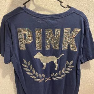 Pink bling cotton tee